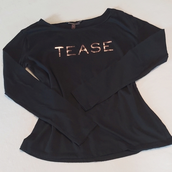 2017 VS TEASE Black & Rose Gold Graphic Longsleeve Sleep Lounge NWOT - Picture 1 of 5